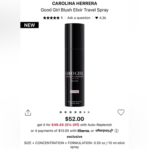 Carolina Herrera Good Girl Blush Elixir Fragrance Mini - Picture 2 of 2